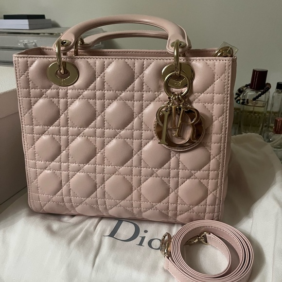 100% AUTH Brand New Lady Dior Lamb skin - Picture 8 of 11